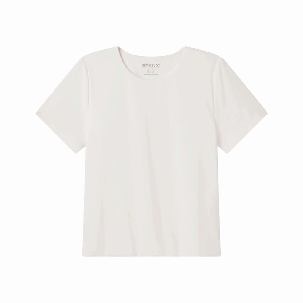 SPANXsmooth Jersey Crewneck Tee in White - Large, NWOT